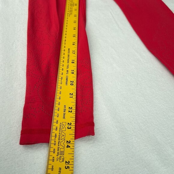 Athleta Revolution Laser Cut 7/8 Stash Pocket Leggings Powervita Red XS - Picture 14 of 15